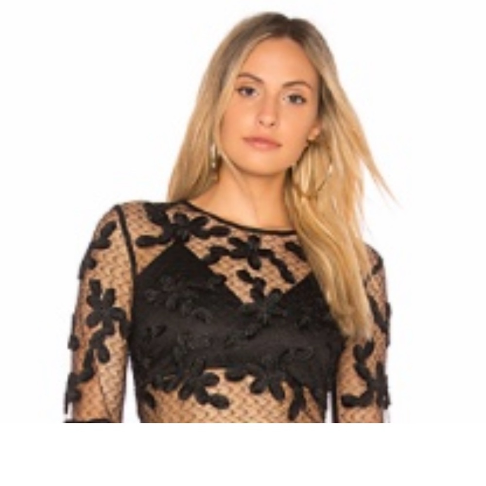 NWT Endless Rose black lace top . Size S